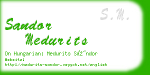 sandor medurits business card